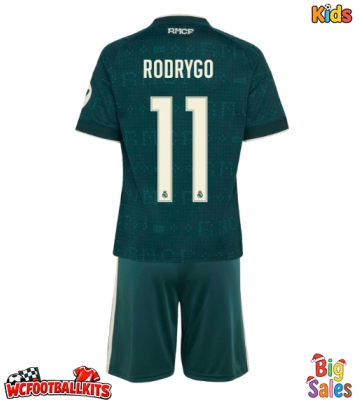 Real Madrid Rodrygo Goes #11 Replica Away Stadium Kit for Kids 2026-27 Short Sleeve (+ pants)